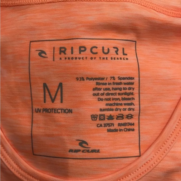 NEW WOMEN'S RIP CURL SEARCH TEE LONG SLEEVE RASHGUARD UV ORANGE  HEATHER Medium - Picture 4 of 4